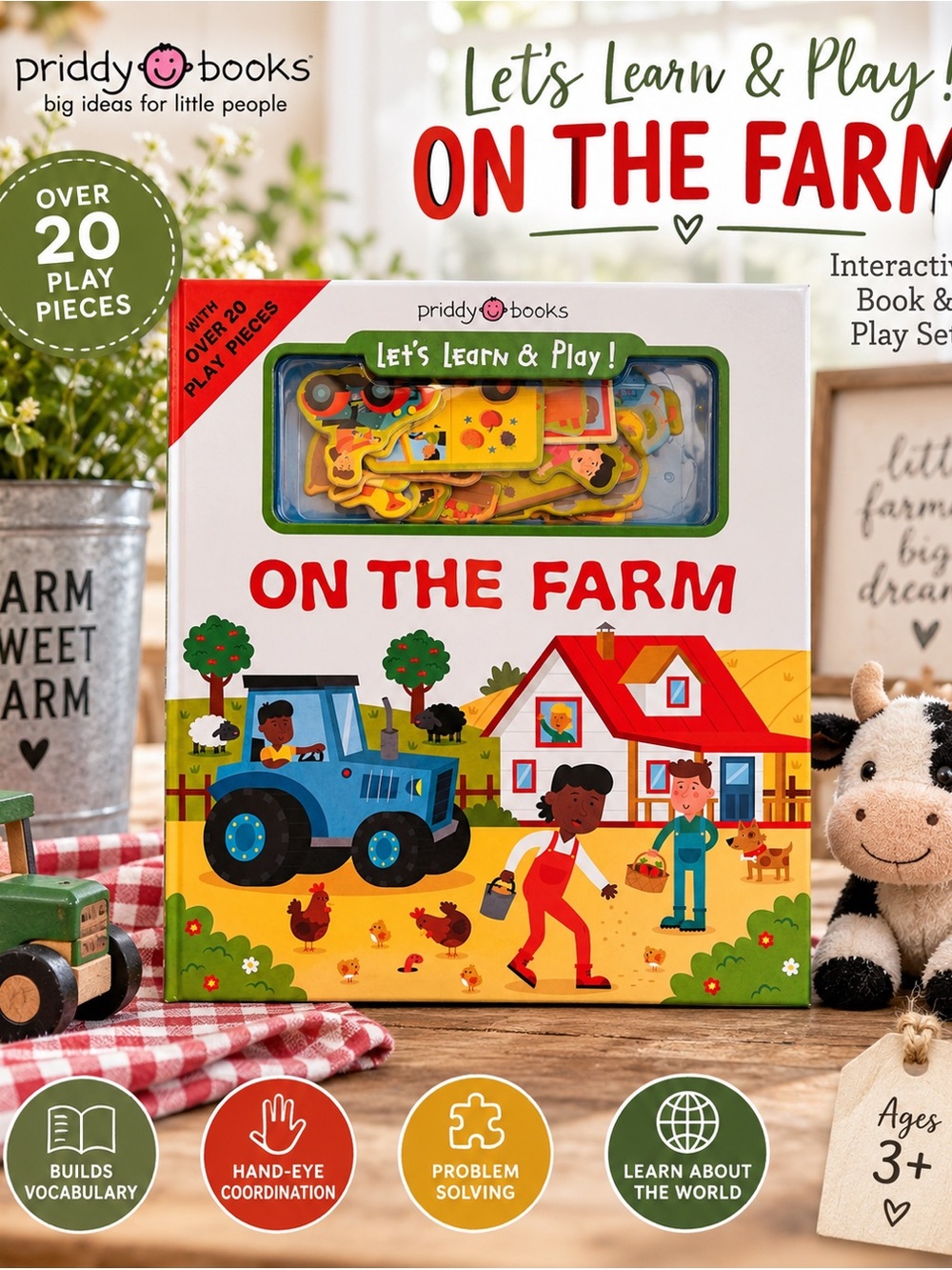 NWT Priddy Books Let’s Learn & Play On the Farm Activity Book 20+ Pieces